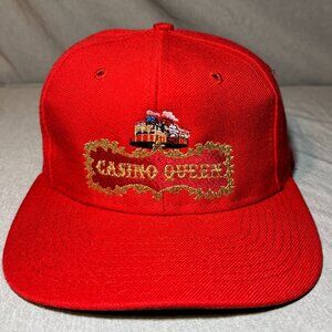 Vintage St Louis Mo Casino Queen Red Gold Baseball Snapback Hat Cap